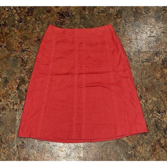 Ann Taylor Women’s Lined Skirt Size 2 Linen Pleated A Line - Picture 1 of 8